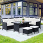 Ensemble de patio sectionnel rotin 6 pièces avec table