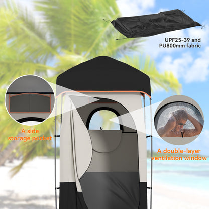 Tente de douche camping avec sac solaire portable