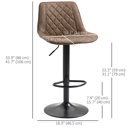 Tabourets de bar pivotants réglables avec dossier ensemble de 2