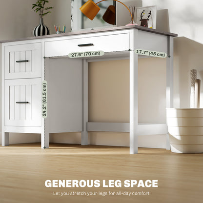 Bureau de travail farmhouse avec 3 tiroirs