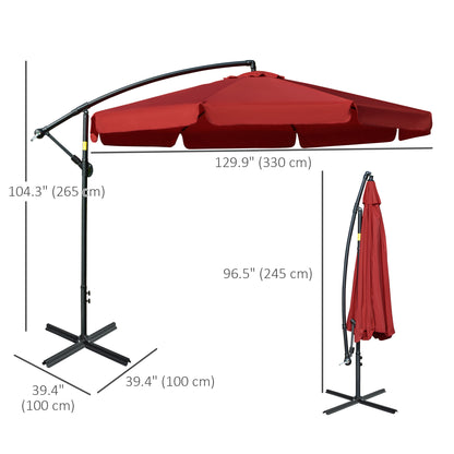 Parasol déporté inclinable avec base croisée 335 cm
