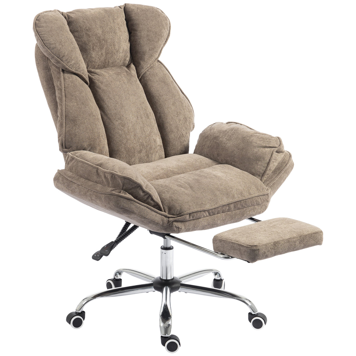 Chaise de bureau inclinable velours avec repose-pieds