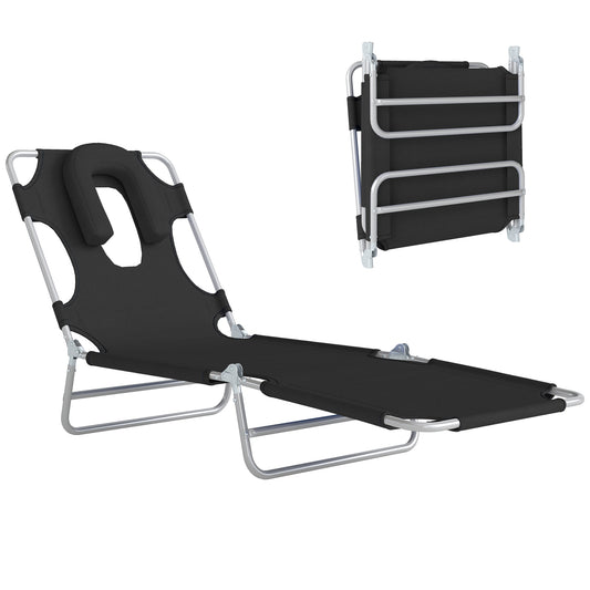 Chaise longue pliante avec trou facial 5 positions