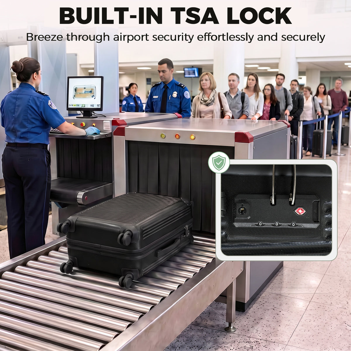 Ensemble bagages 3 pièces extensible avec serrure TSA