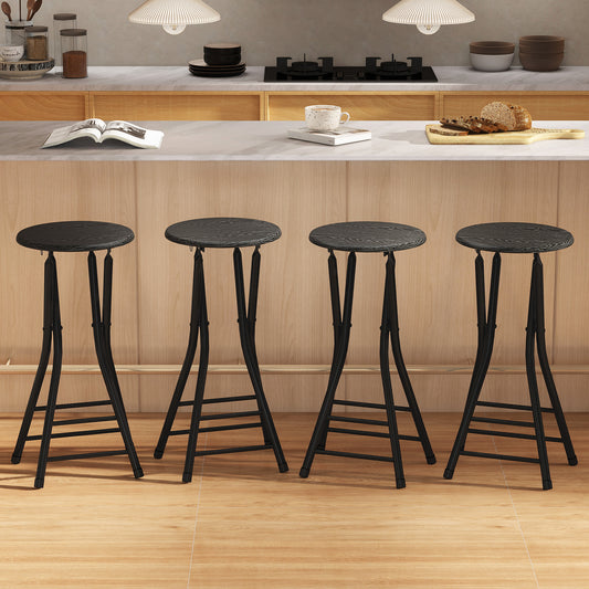 Tabourets de bar pliants avec double repose-pieds