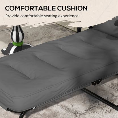 Chaise longue inclinable pliante avec repose-pieds rembourrée