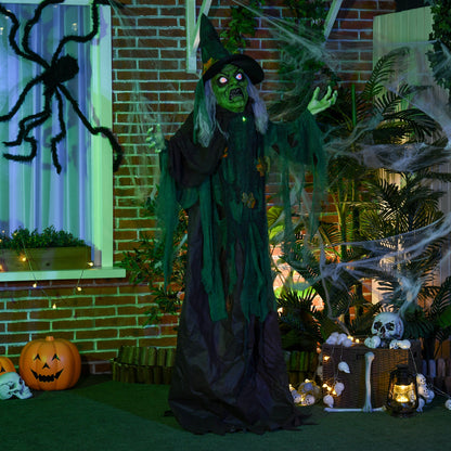 Sorcière Halloween animée 180 cm capteur mouvement son
