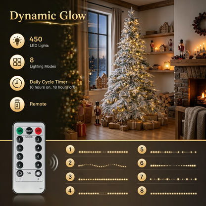 Arbre de Noël artificiel illuminé et enneigé