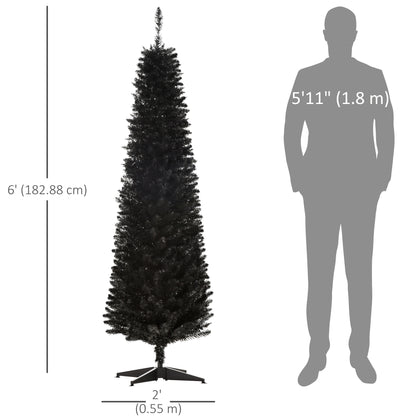 Sapin de Noël artificiel mince style crayon 6 pi