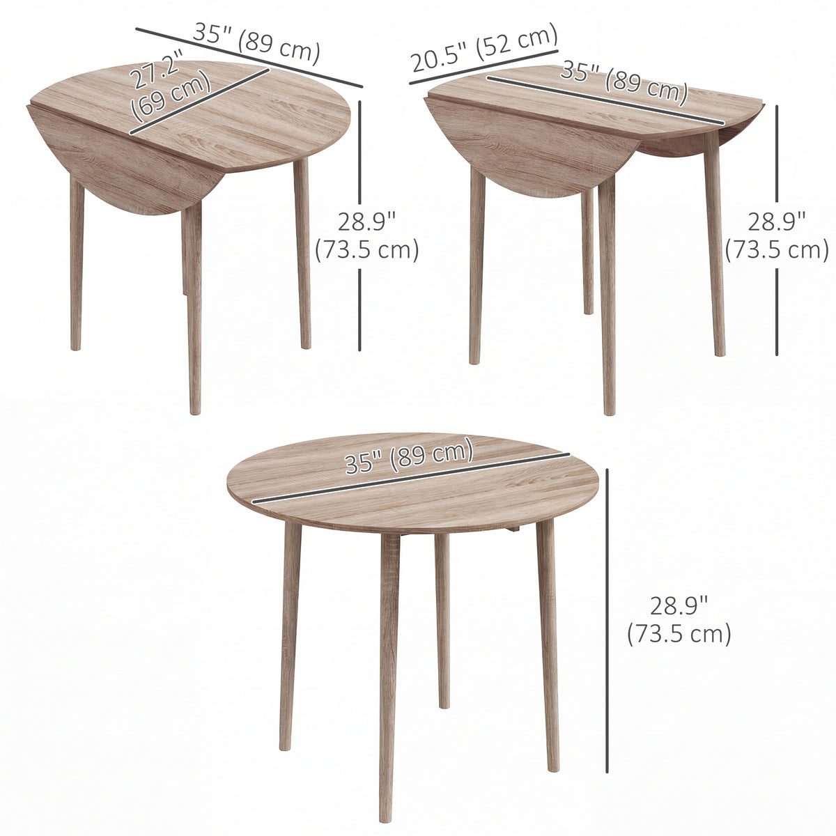 Table à manger pliante ronde