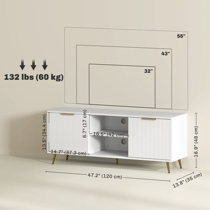Meuble télé moderne avec rangement 55 pouces