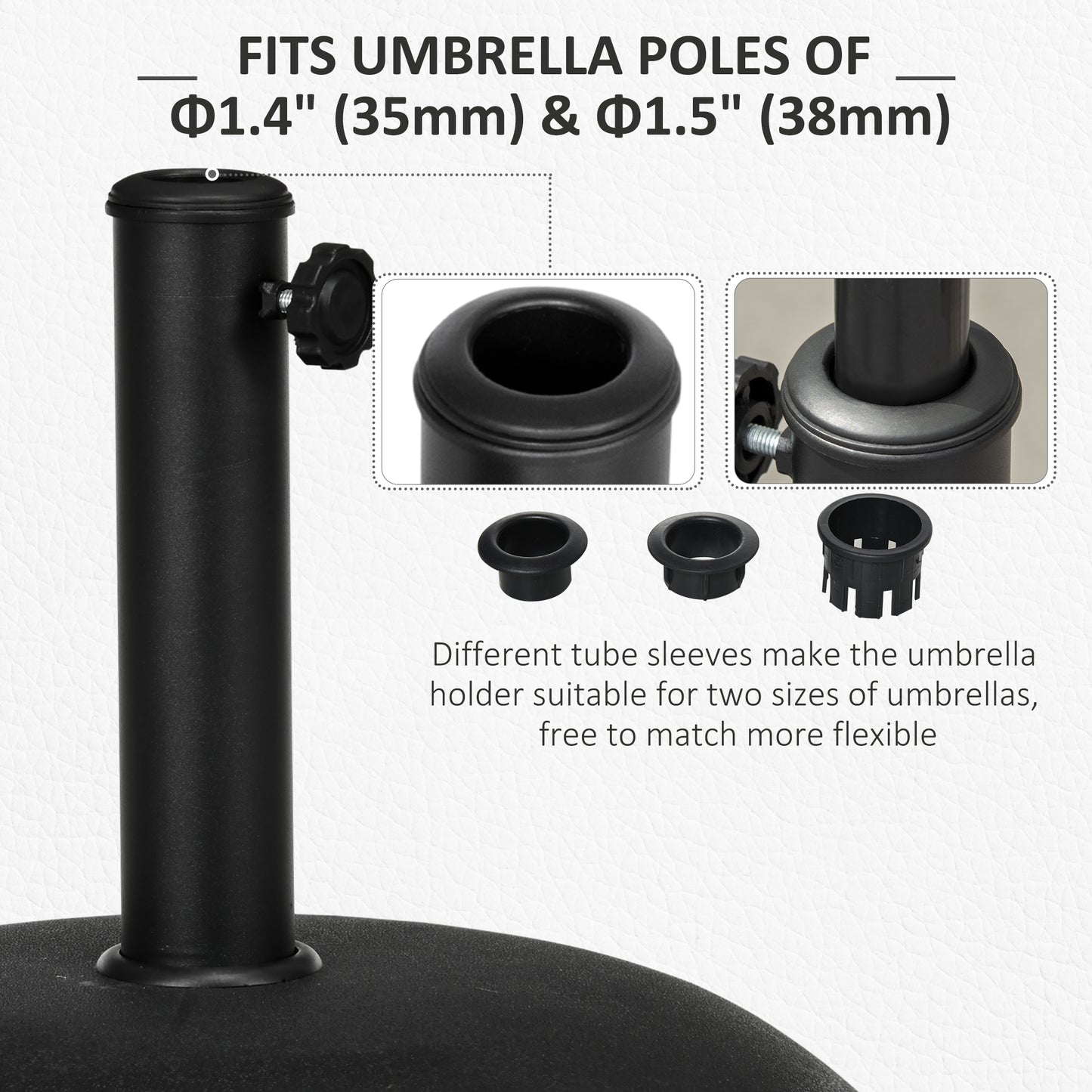 Socle de parasol en ciment rond 20 kg résistant