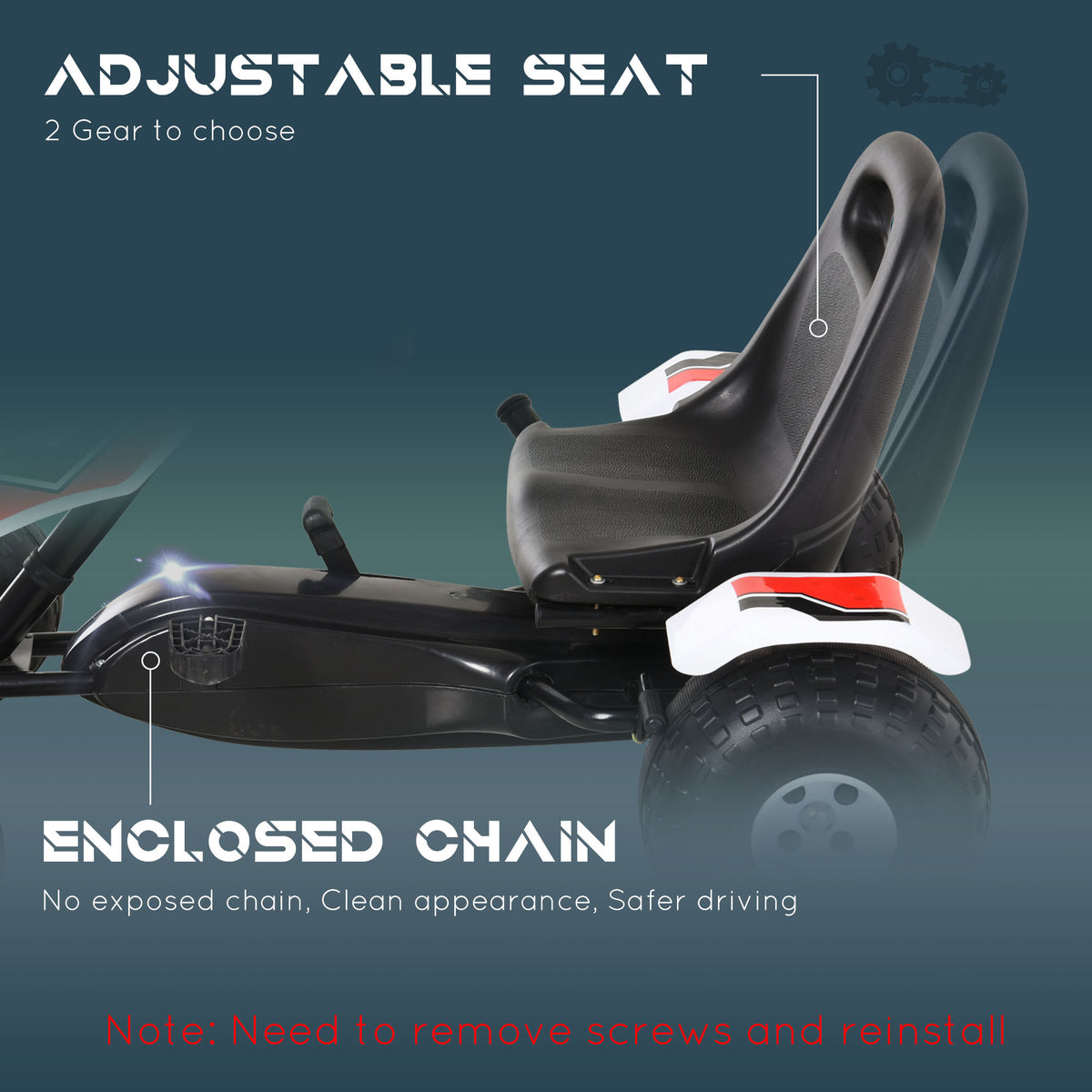 Kart à pédales pour enfants style course