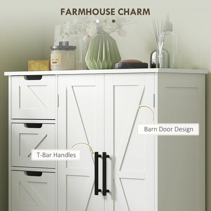 Armoire de salle de bain style fermette avec tiroirs