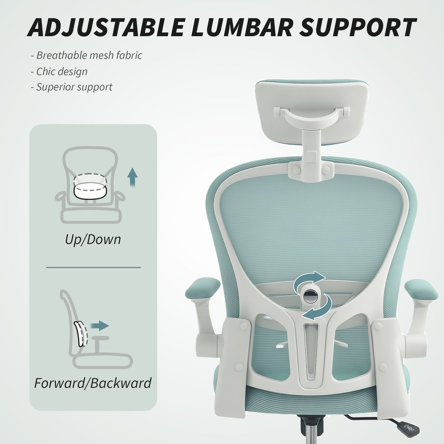 Chaise de bureau ergonomique avec support lombaire 4D