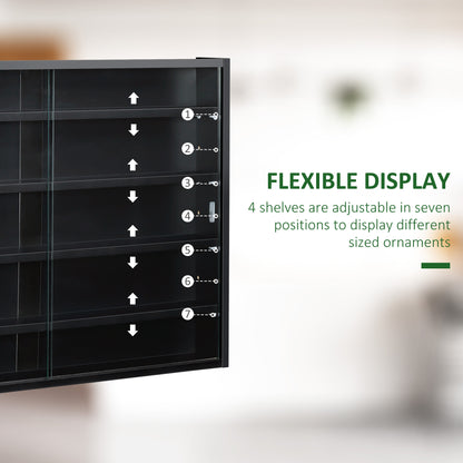 Vitrine murale 5 tablettes avec 2 portes en verre