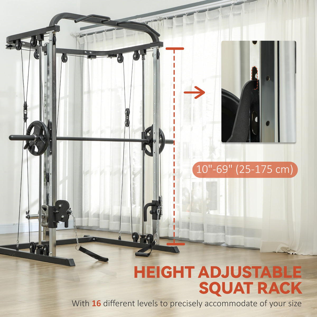 Machine Smith multifonction rack de squat et poulie