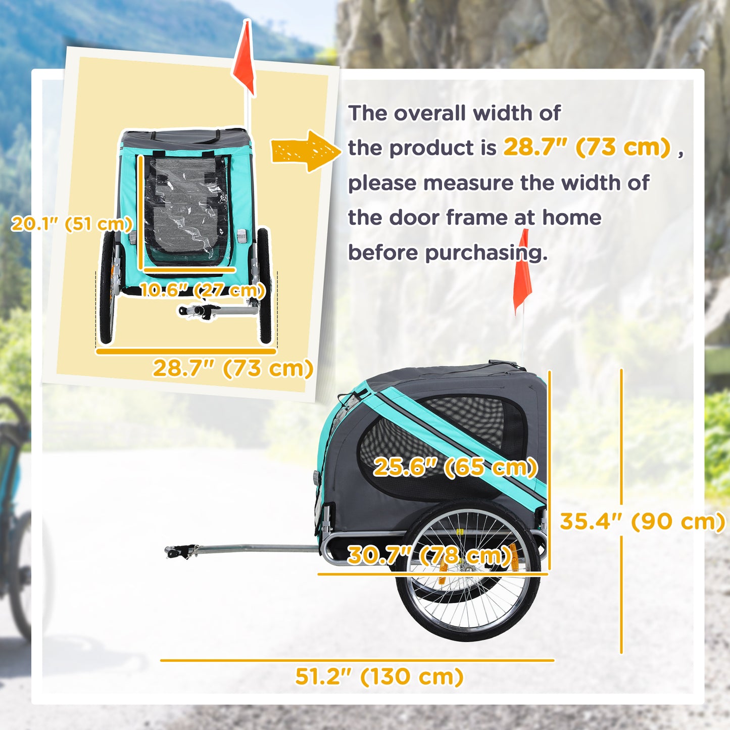 Remorque vélo pour chien avec 3 entrées