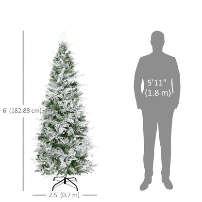 Sapin de Noël crayon enneigé 517 branches — Vert