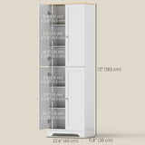 Armoire-garde-manger haute 4 portes avec tablettes ajustables