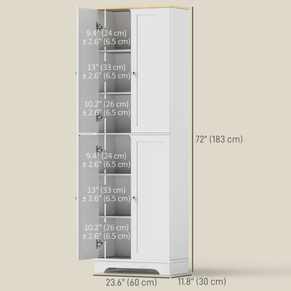 Armoire-garde-manger haute 4 portes avec tablettes ajustables