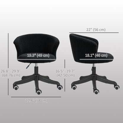 Chaise bureau sans bras hauteur réglable roulettes pivotantes