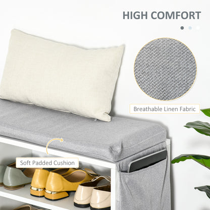 Banc de rangement pour chaussures capitonné