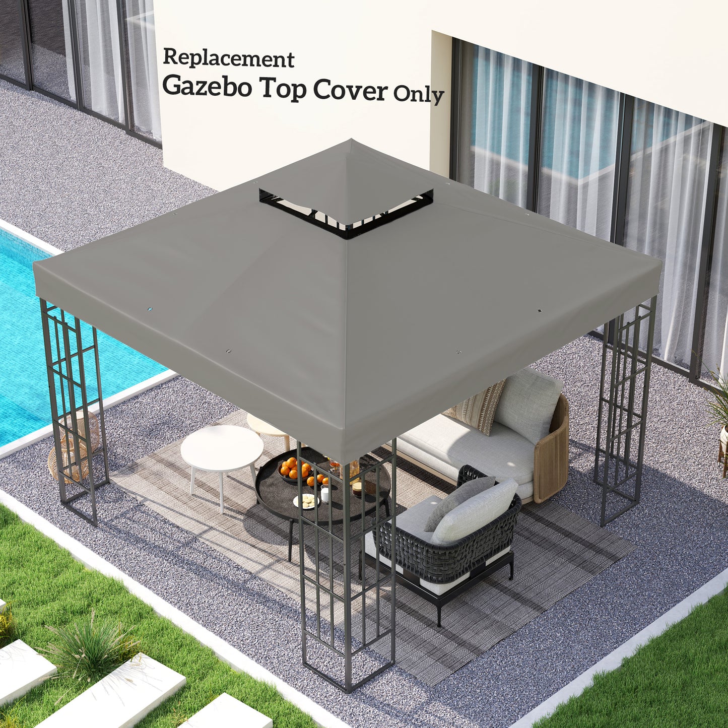 Toile de remplacement gazebo 2 niveaux 3 x 3 m