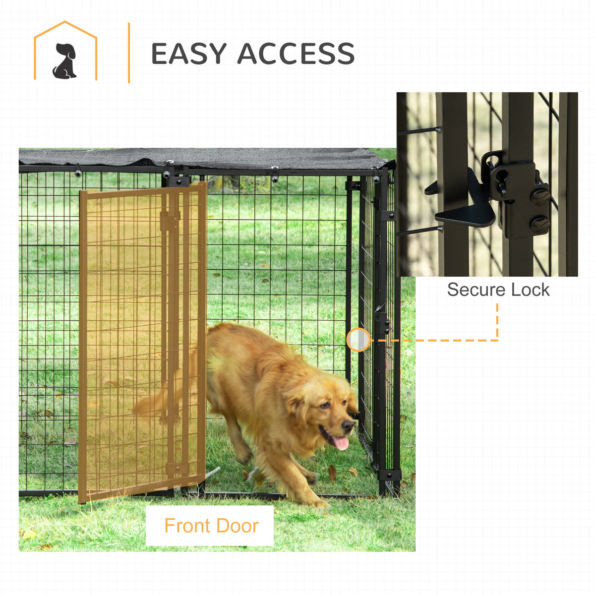Enclos extérieur pour chien verrouillable