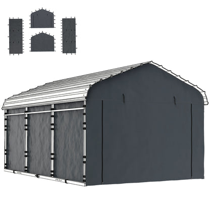 Ensemble de toiles latérales pour carport 3 x 4,6 m