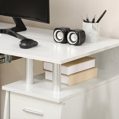 Bureau d'ordinateur avec tiroirs et tablette