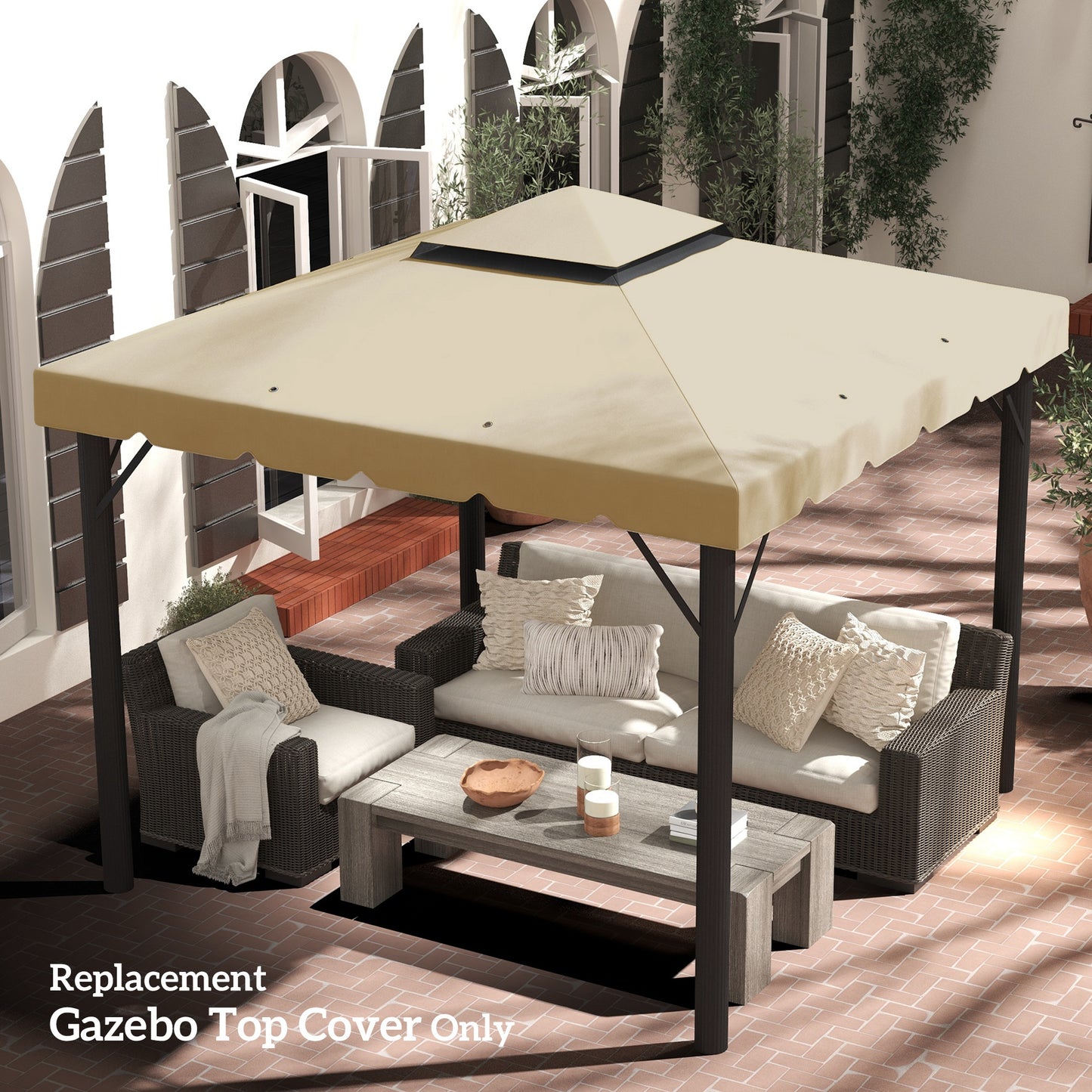Toile de remplacement pour gazebo double toit ventilé 3 x 3 m