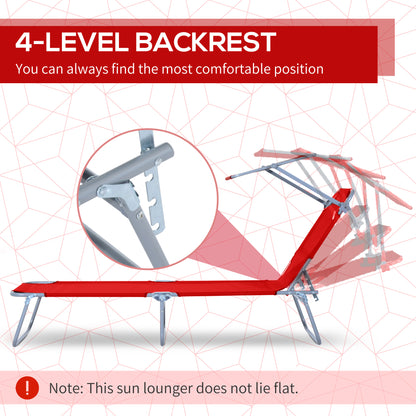Chaise longue pliante avec auvent réglable