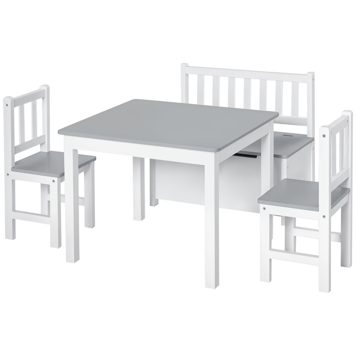 Ensemble table et chaises pour enfants en bois — Lot de 4
