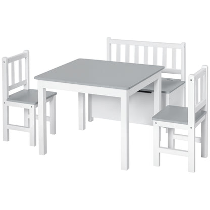 Ensemble table et chaises pour enfants en bois — Lot de 4