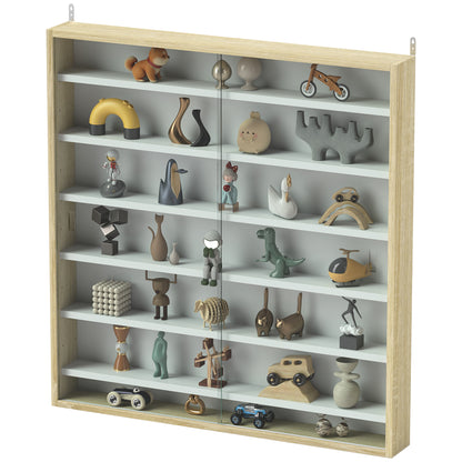 Vitrine murale 7 niveaux avec portes en verre