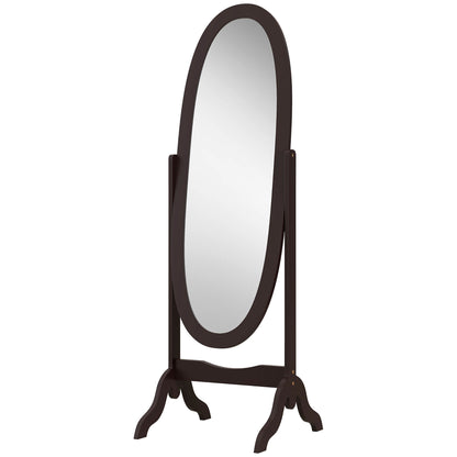 Miroir sur pied ovale pleine longueur à angle réglable
