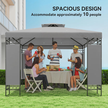 Gazebo double toit avec panneaux écran 3x3m