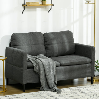 Canapé 2 places compact avec pieds en acier — foncé