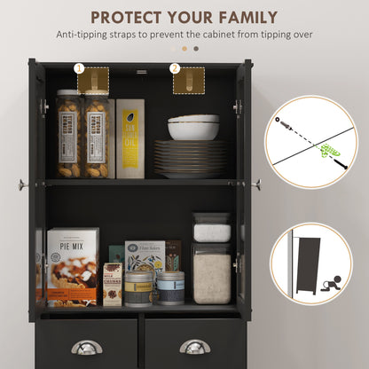 Armoire de cuisine garde-manger autoportante style fermette