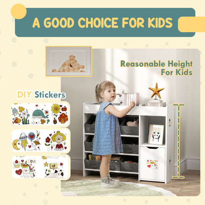 Organisateur de jouets avec bacs et armoire