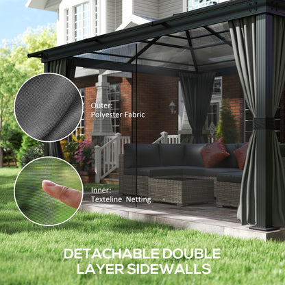 Gazebo à toit rigide polycarbonate 305 x 365 cm
