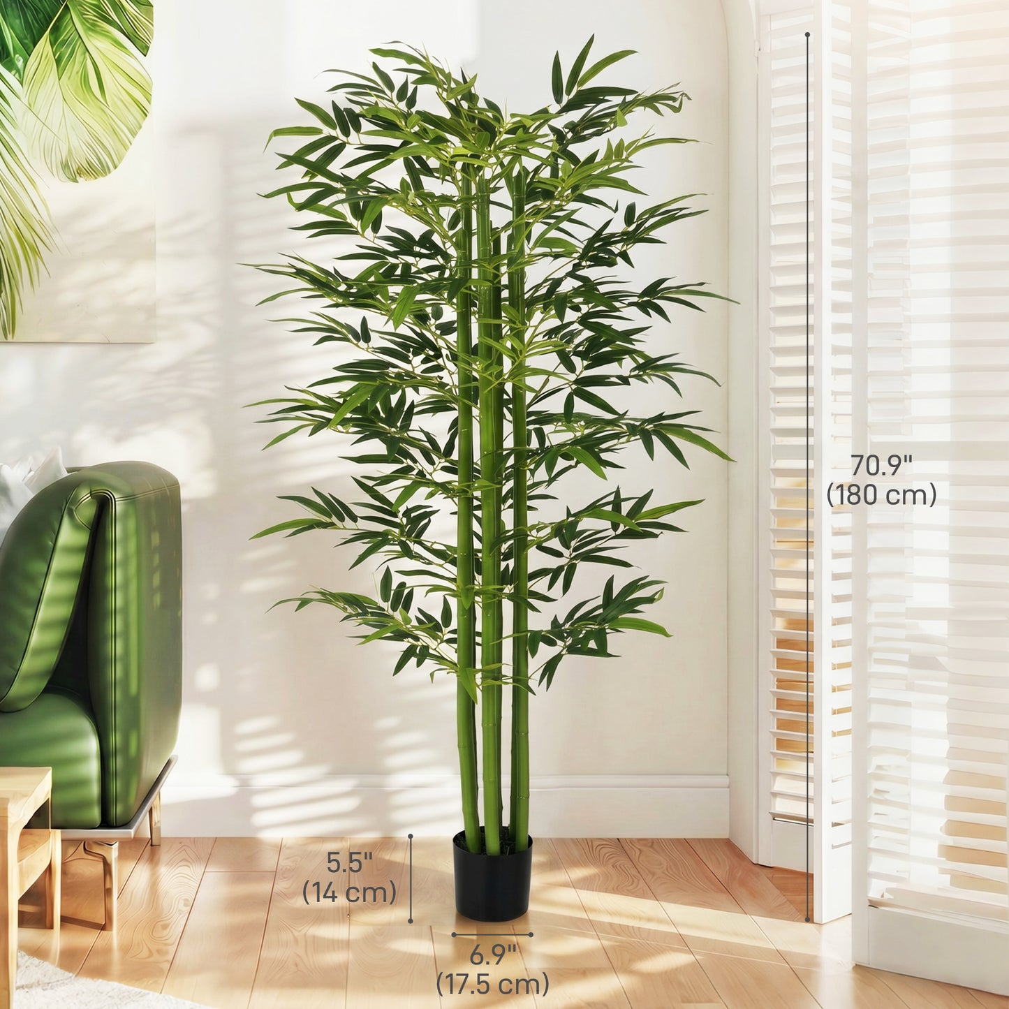 Arbre de bambou artificiel en pot — Vert