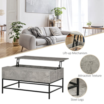 Table basse plateau relevable avec rangement caché