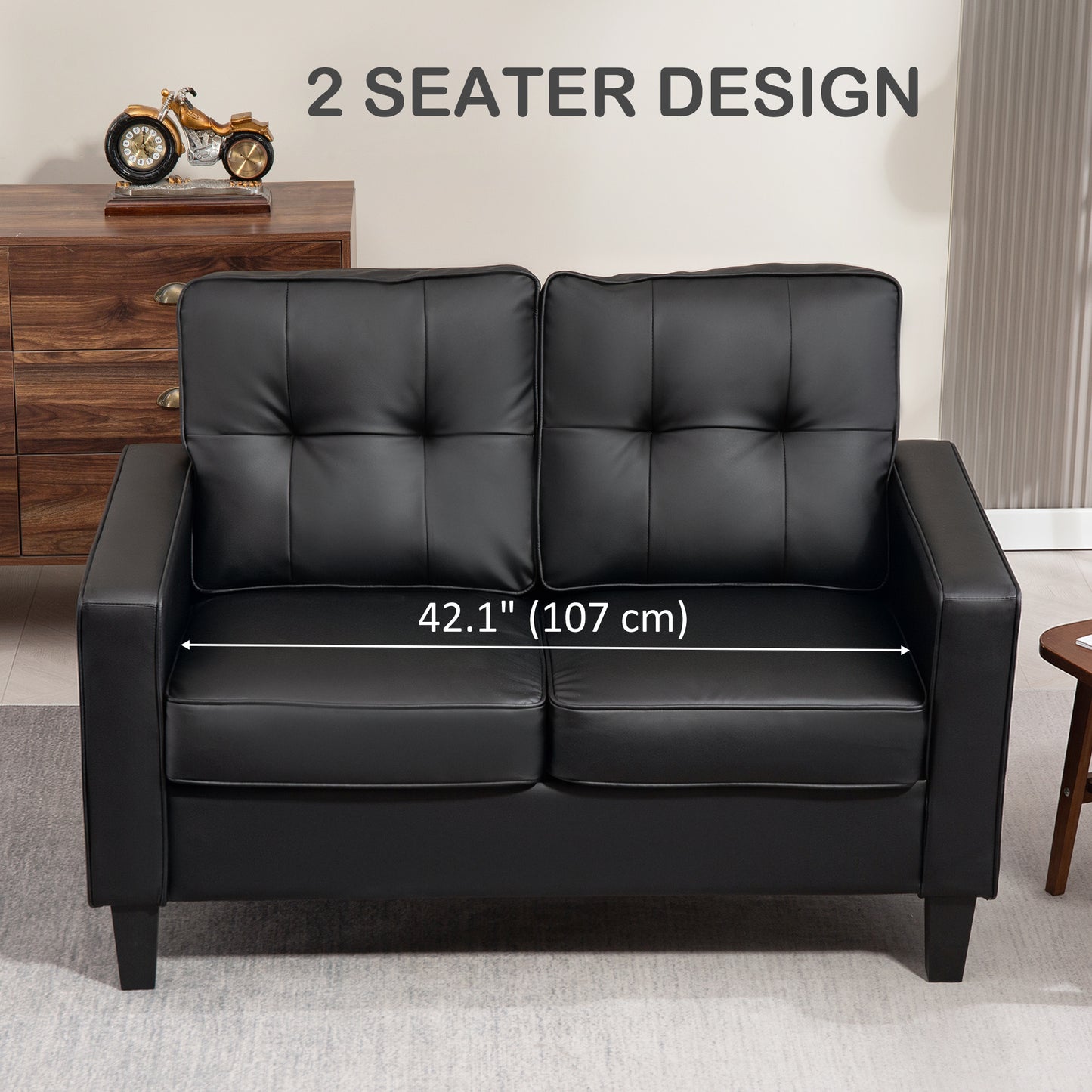 Causeuse 2 places cuir synthétique 130 cm