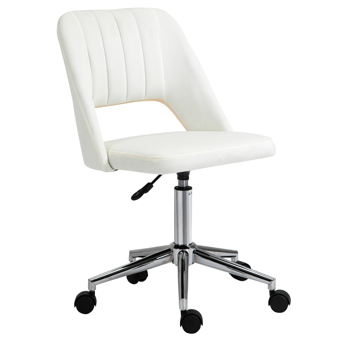Chaise de bureau mi-hauteur velours forme festonnée pivotante