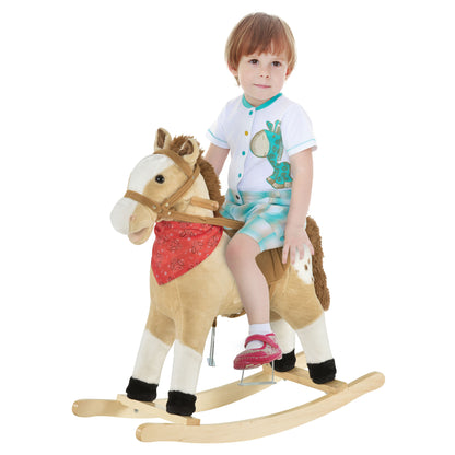 Cheval à bascule en peluche pour enfants son réaliste
