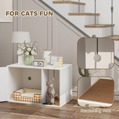 Meuble litière pour chat style boho