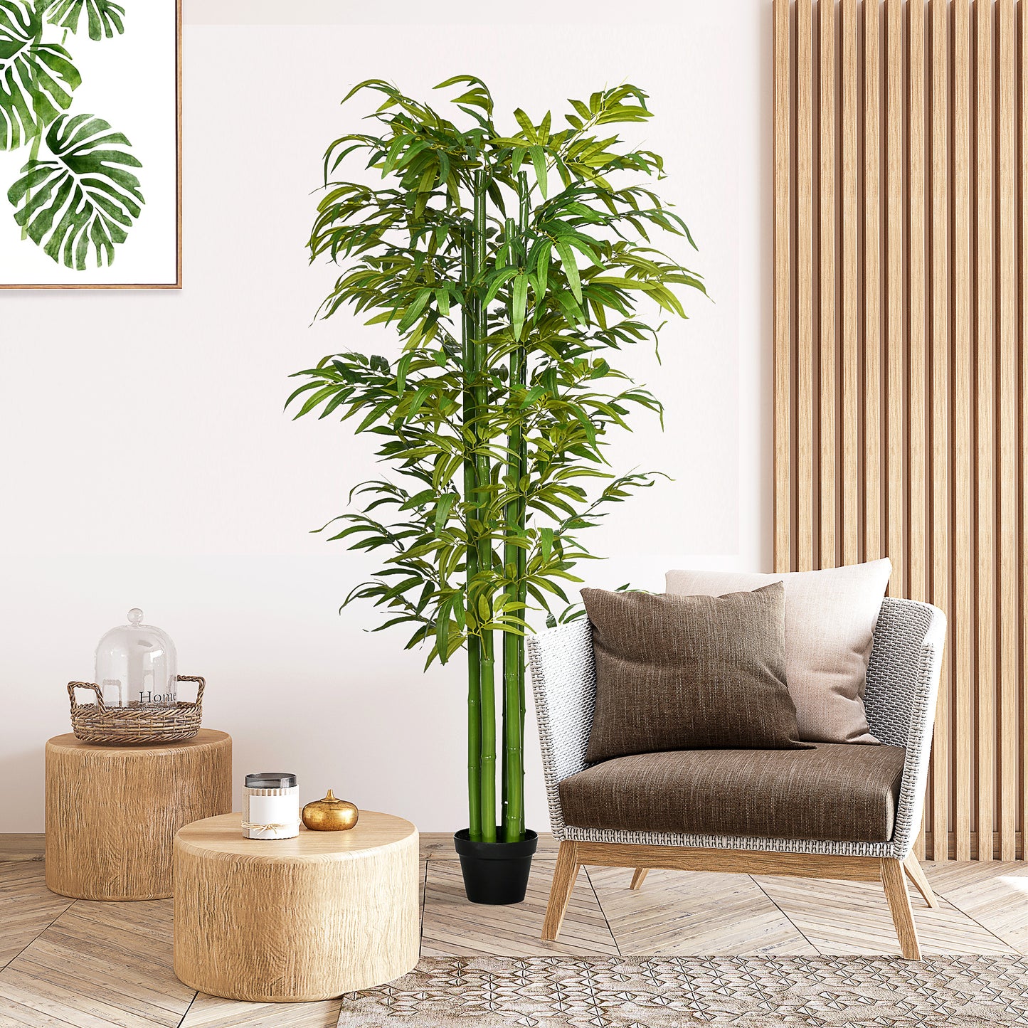 Arbre de bambou artificiel en pot — Vert