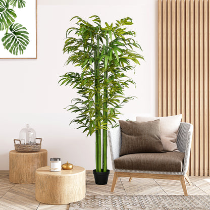 Arbre de bambou artificiel en pot — Vert